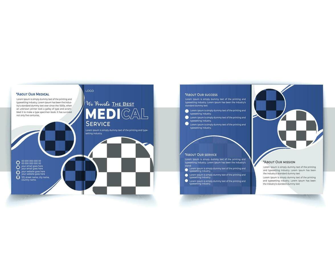 creativo médico doble folleto diseño modelo vector