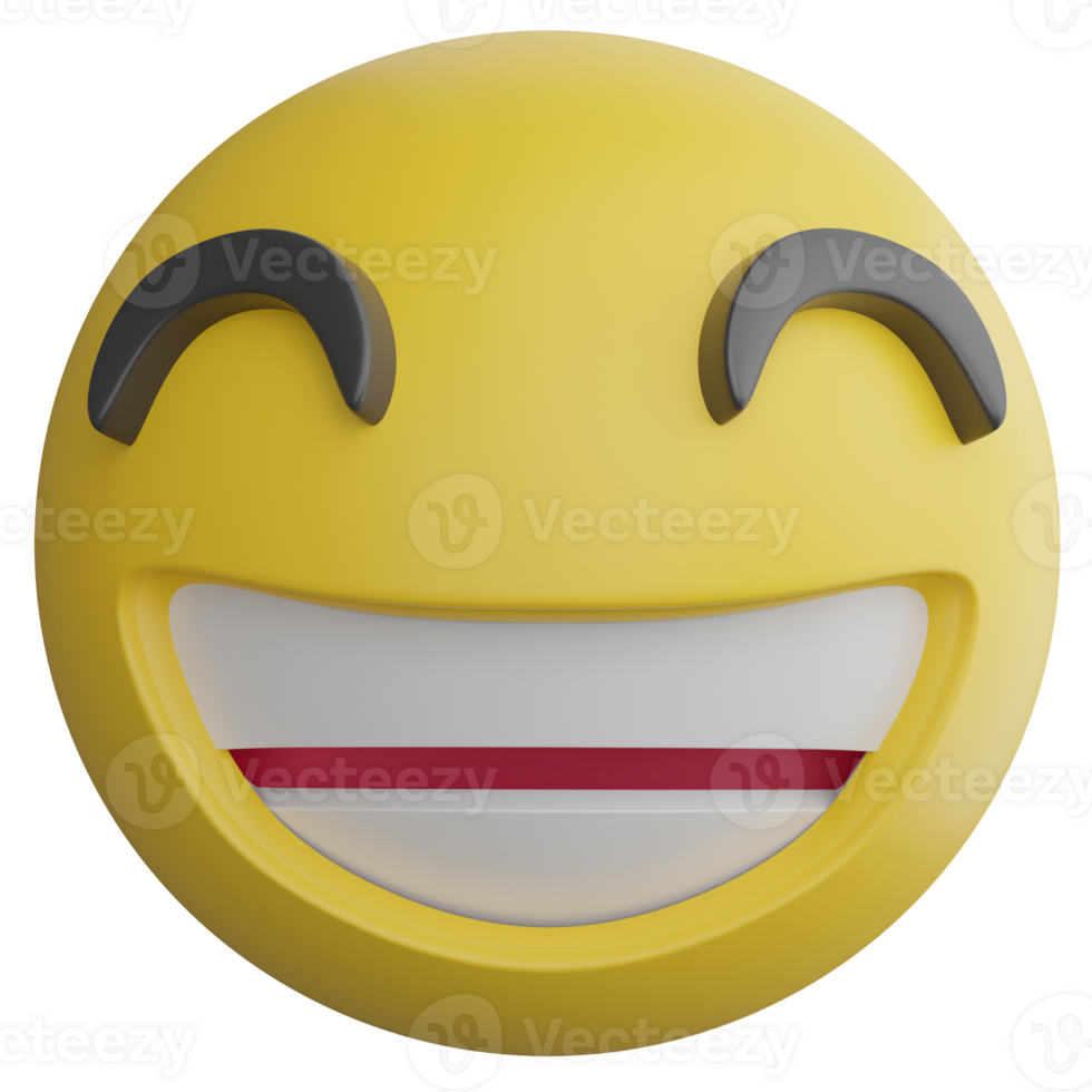 Smile emoji clipart flat design icon isolated on transparent background, 3D render emoji and emoticon concept png