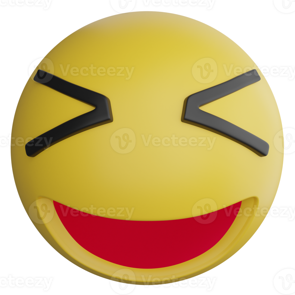 Laugh emoji clipart flat design icon isolated on transparent background, 3D render emoji and emoticon concept png