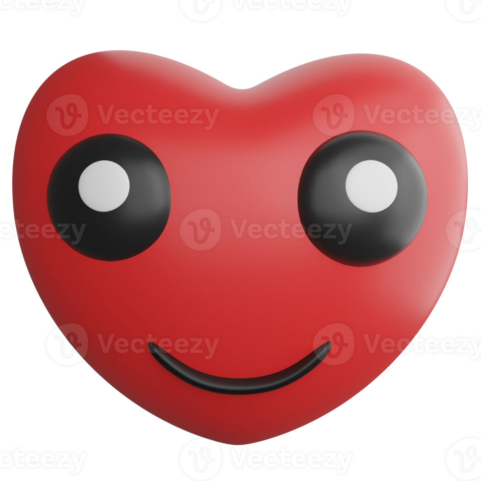 cuore emoji clipart piatto design icona isolato su trasparente sfondo, 3d rendere emoji e emoticon concetto png