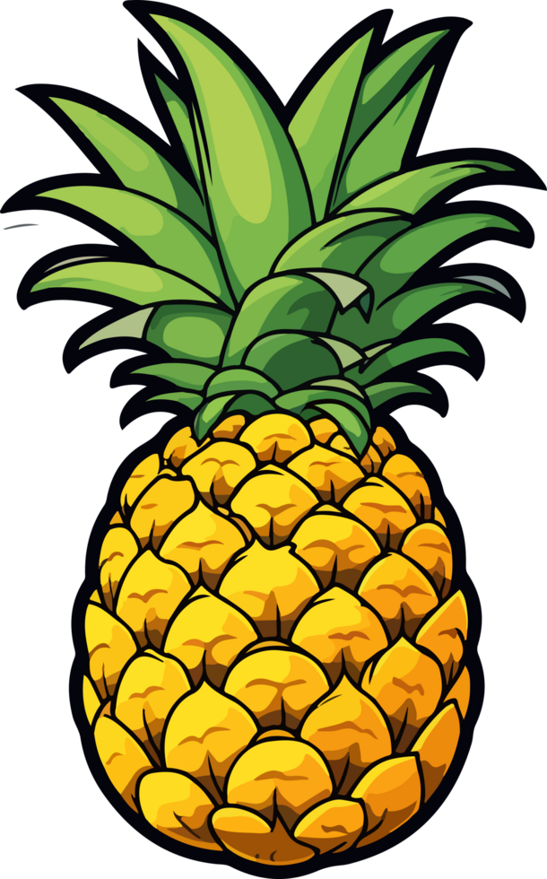 AI generated Pienapple fruit clipart design illustration png