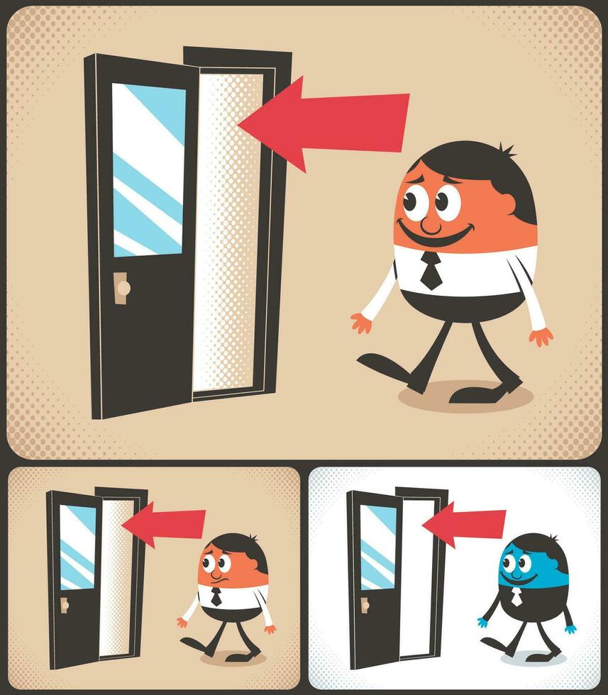 Entrance Cartoon Set vector
