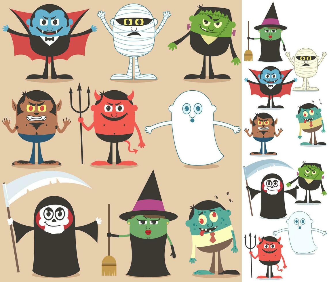 Halloween Characters Set vector