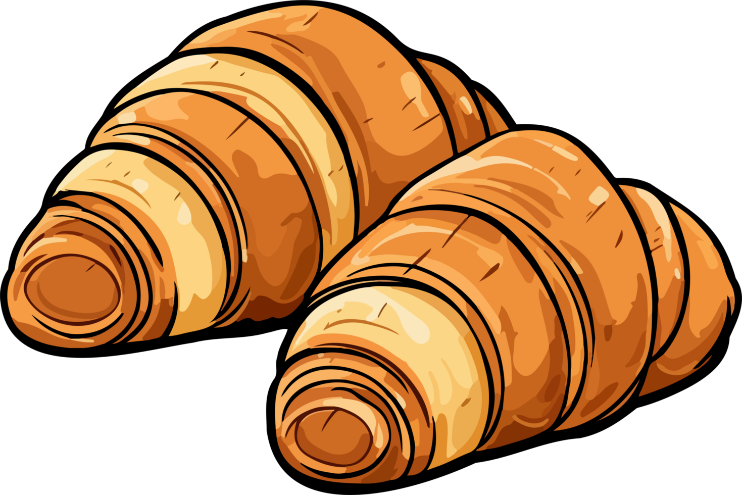 AI generated Croissant clipart design illustration png