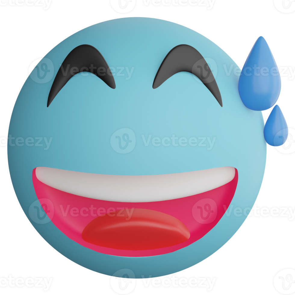 Awkward emoji clipart flat design icon isolated on transparent background, 3D render emoji and emoticon concept png
