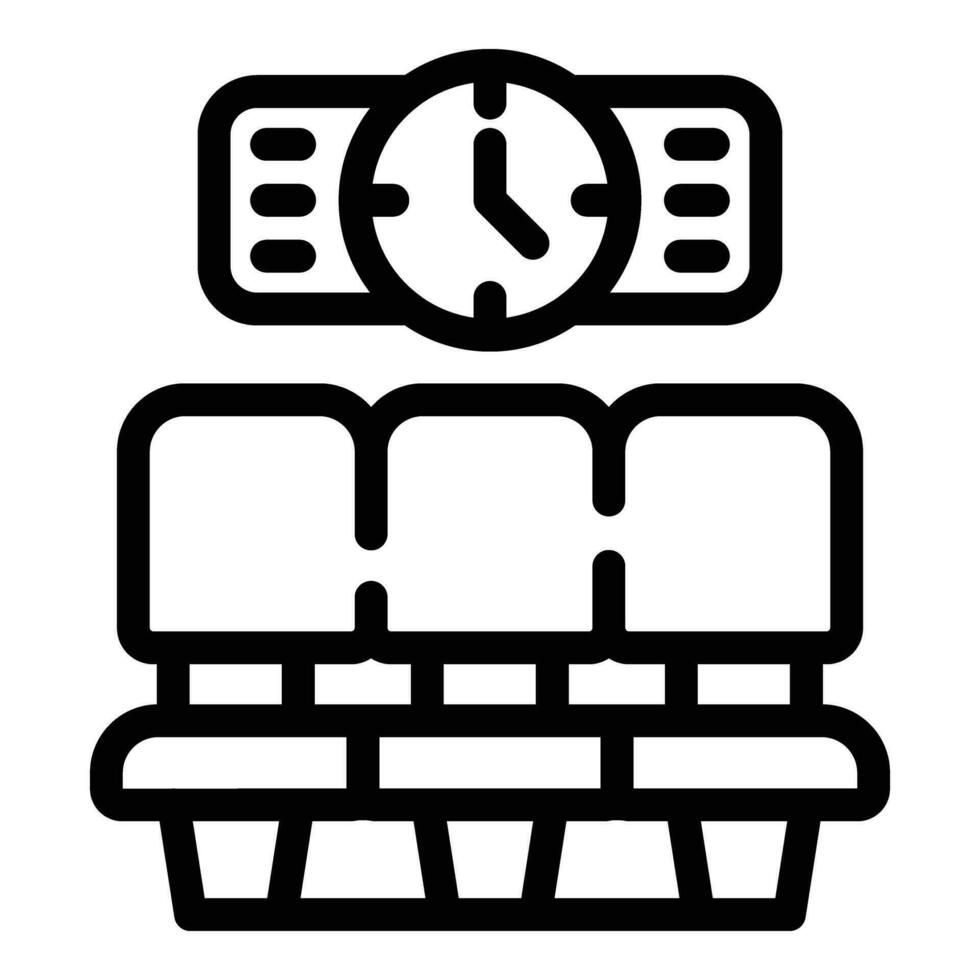 Airport waiting lounge icon outline vector. Flight waiting area vector