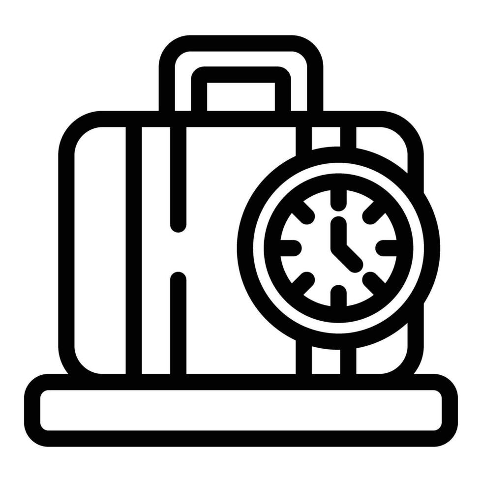 Baggage flight weight icon outline vector. Airplane weighing luggage vector