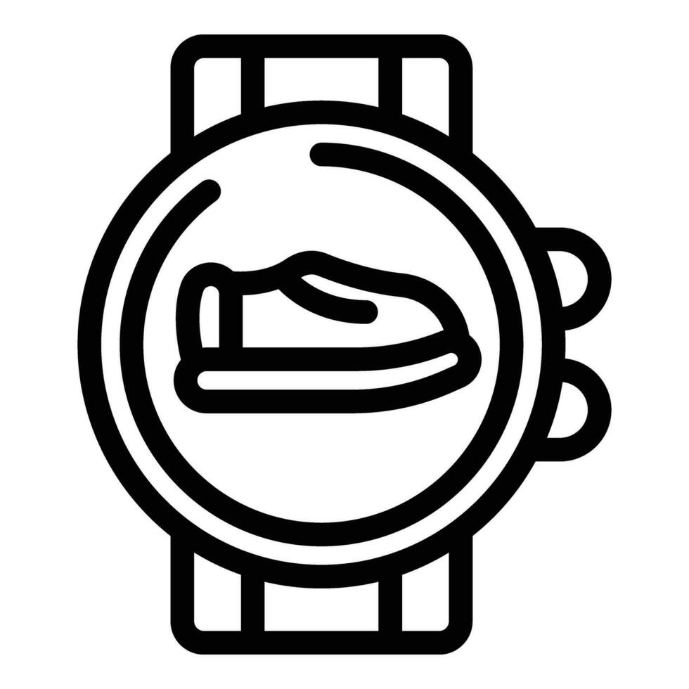 Step counter watch icon outline vector. Jogging activity records vector