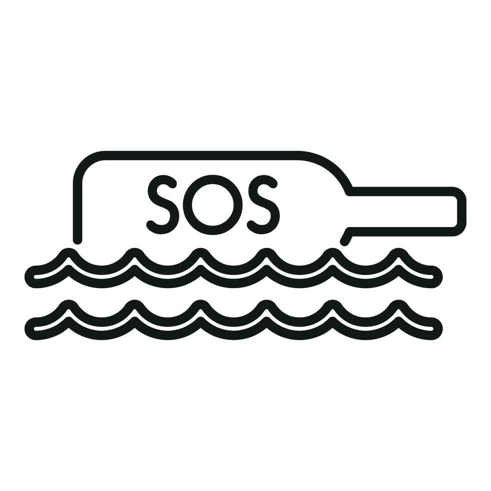 Sos help info bottle icon outline vector. Siren signal vector