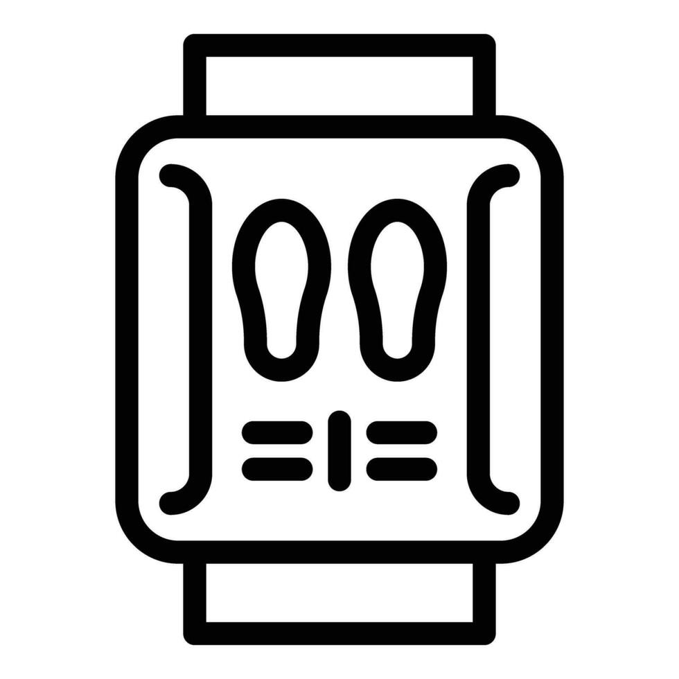 Walking watch counter icon outline vector. Step tracking band vector