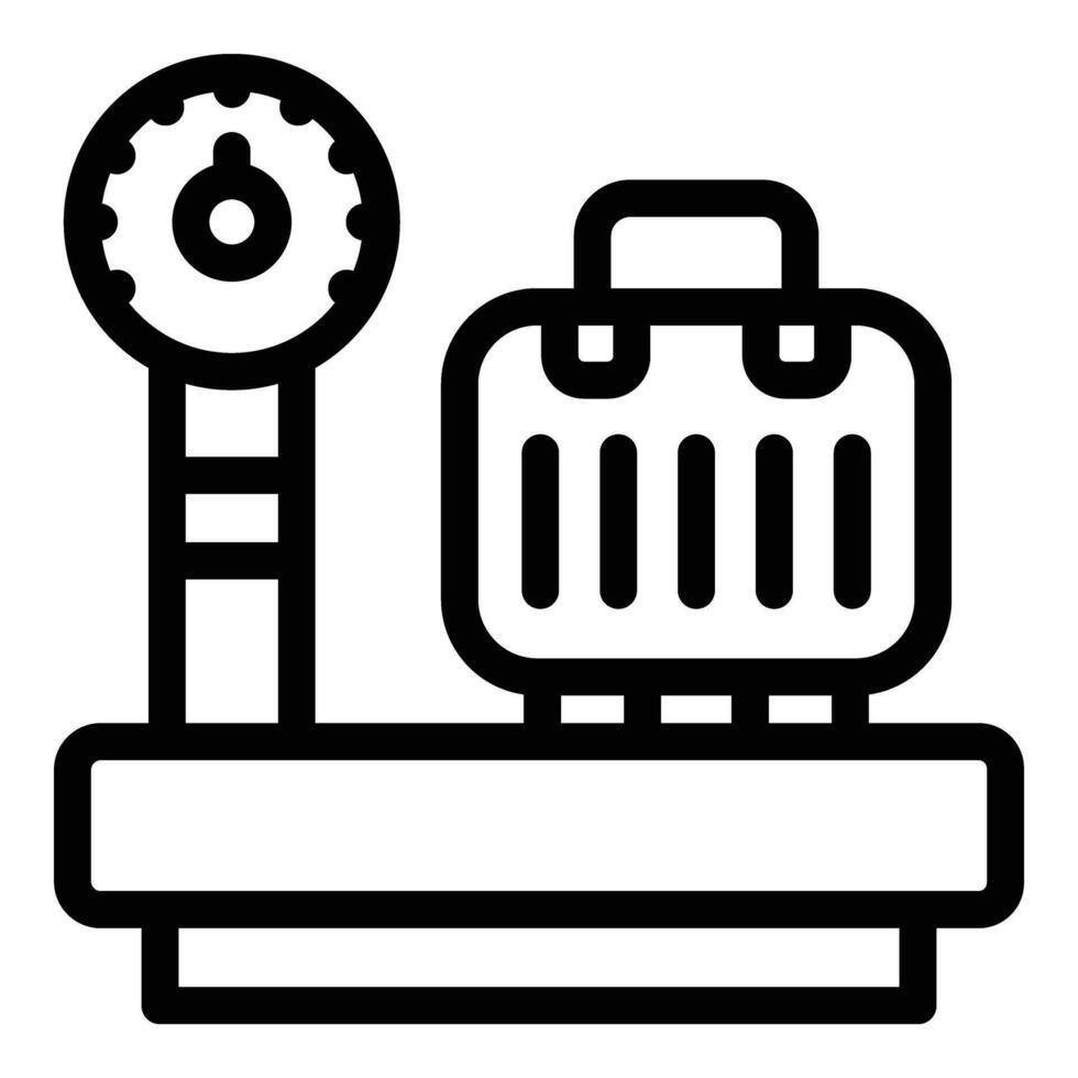 Baggage check icon outline vector. Airport security check vector