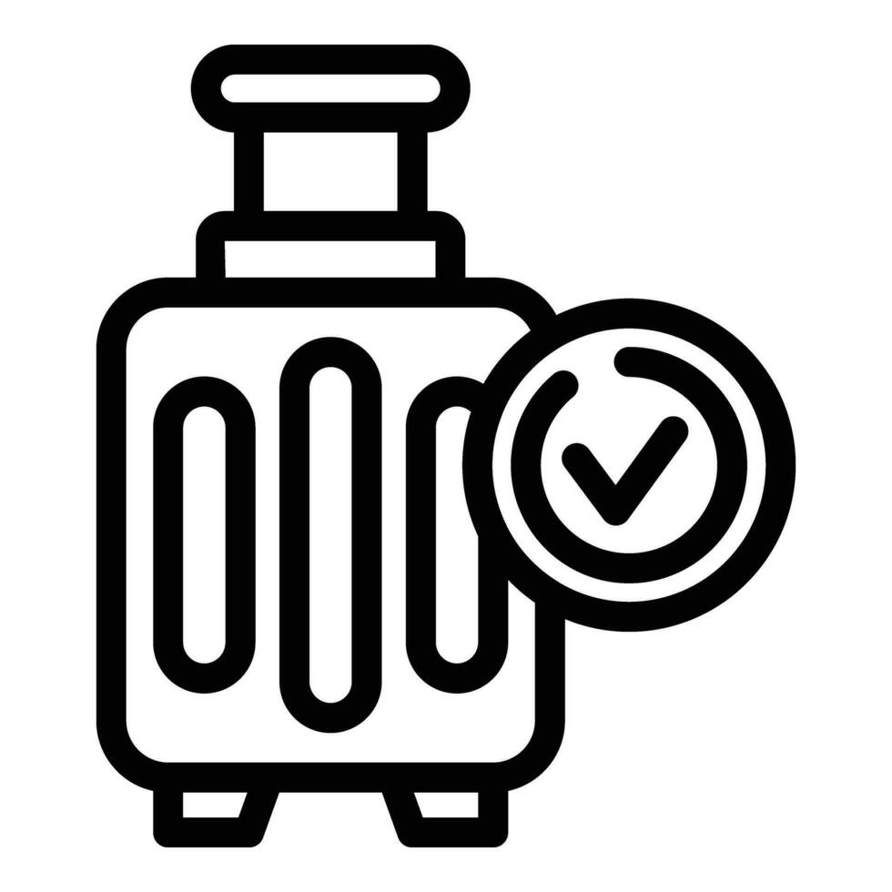 Flight trolley icon outline vector. Airplane baggage check vector