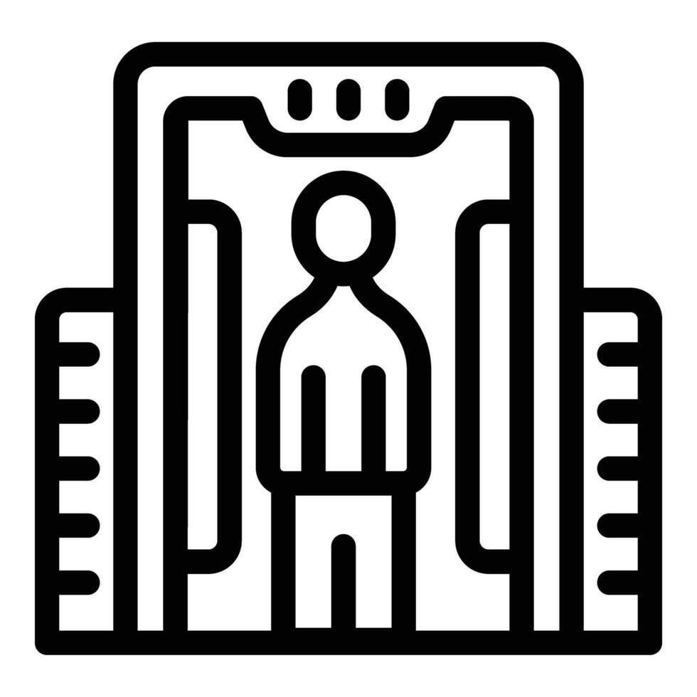 Airport passenger scanner icon outline vector. Security travelling control vector