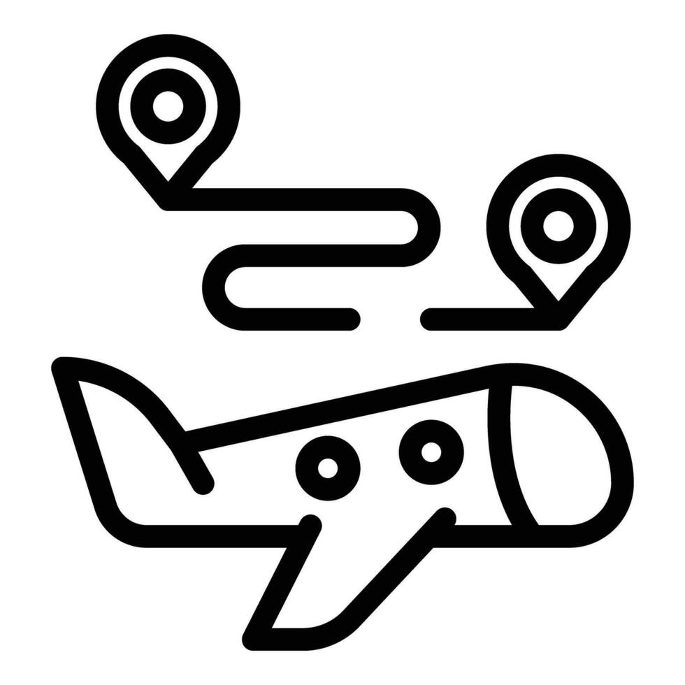 Flight itinerary icon outline vector. Airplane flight destination vector