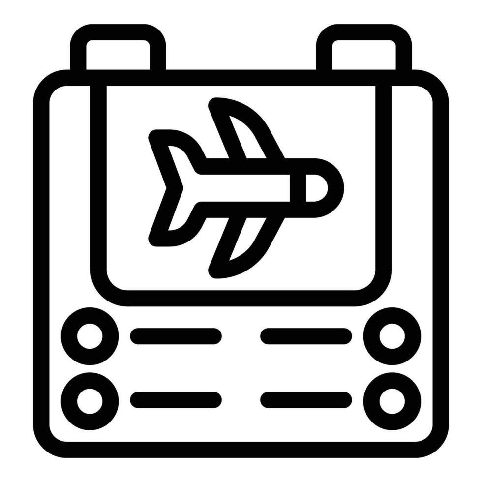 aeropuerto monitor tablero icono contorno vector. vuelos informacion calendario vector