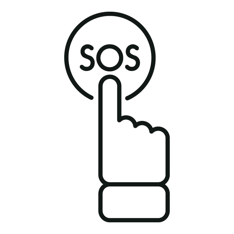 Sos call button icon outline vector. Engine safety vector