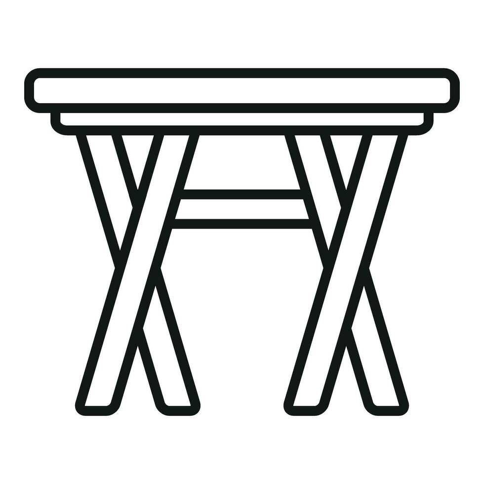 Wooden table icon outline vector. Yard plan vector