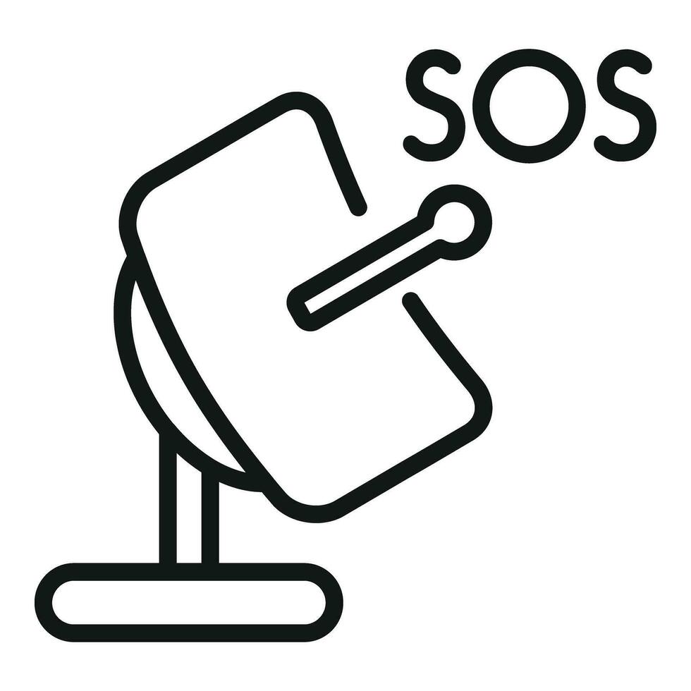Sos antenna signal icon outline vector. Engine safety vector
