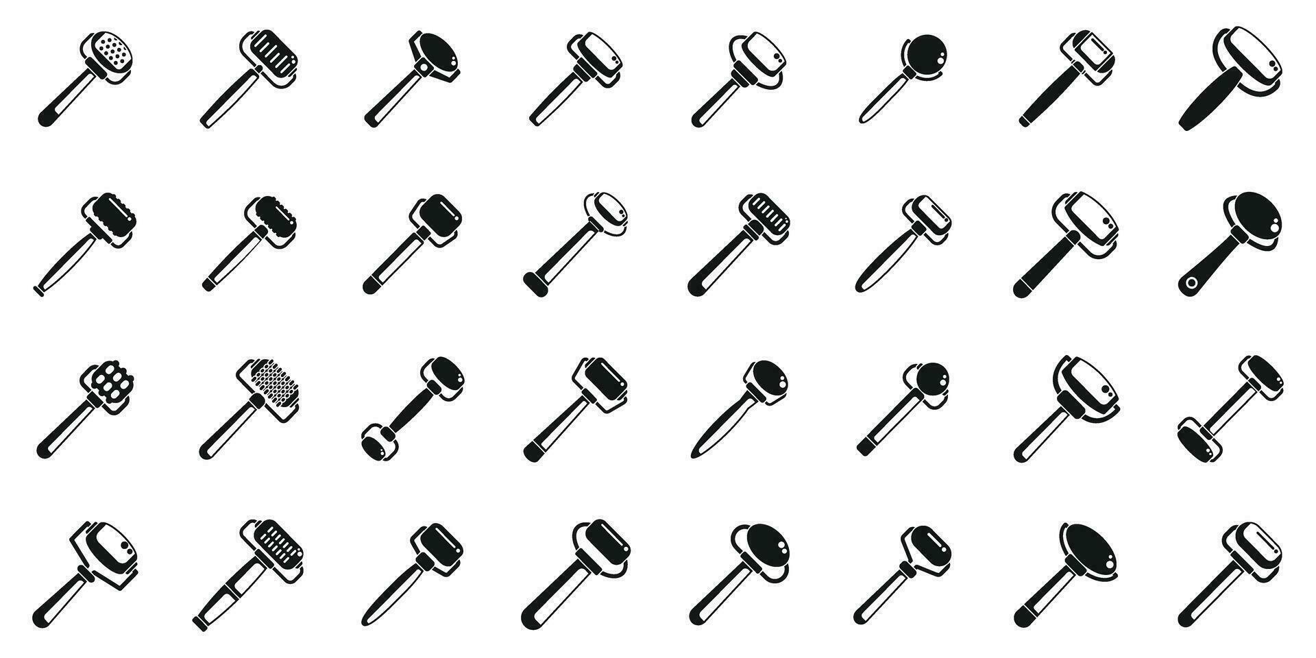 Facial roller icons set simple vector. Care face quartz vector