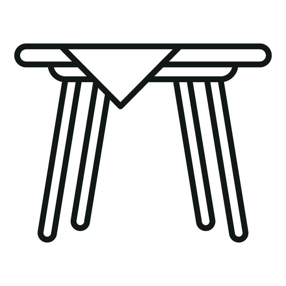 Picnic table icon outline vector. View top home vector