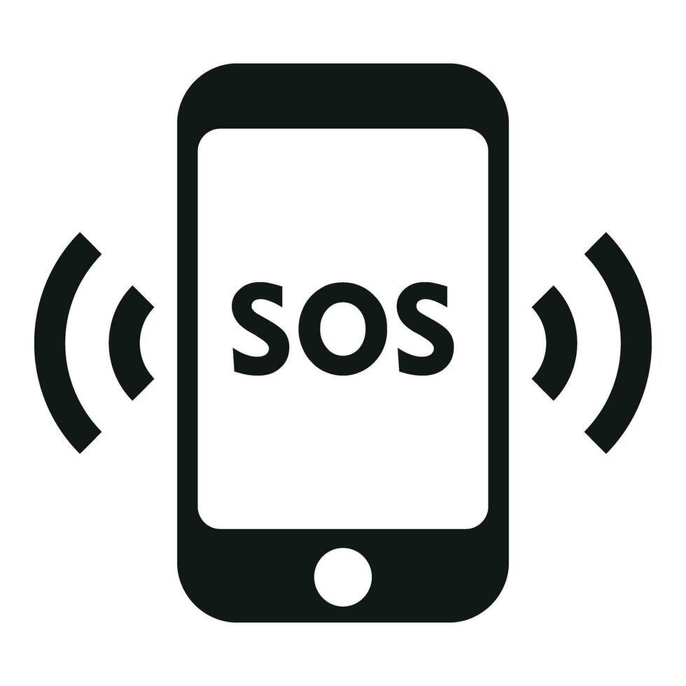 Sos help smartphone icon simple vector. Number contact vector