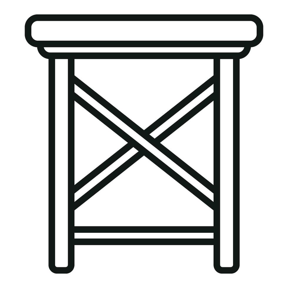 High wooden chair icon outline vector. Outdoor furniture vector