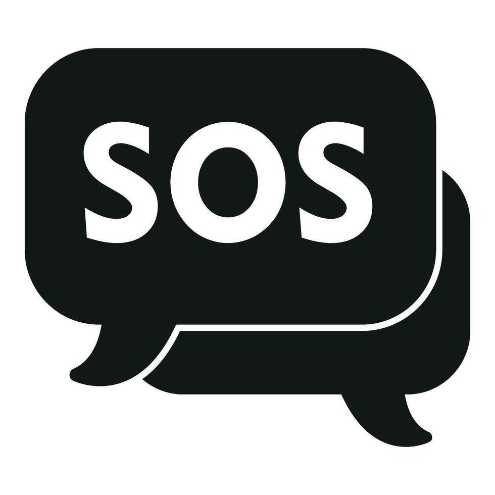 Sos help message icon simple vector. Health number vector