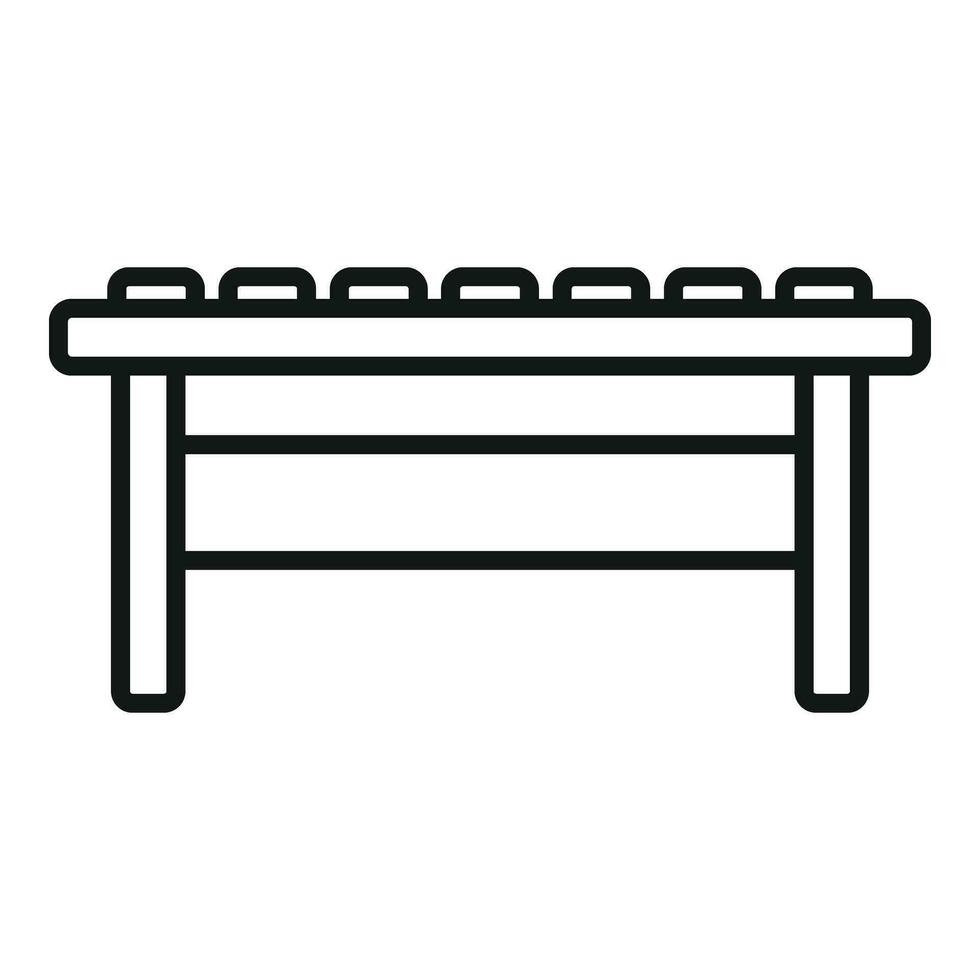 Bench furniture icon outline vector. Hammock parasol architect vector
