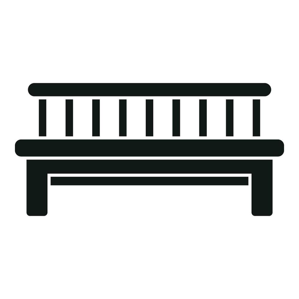 Wooden bench icon simple vector. Space garden patio vector