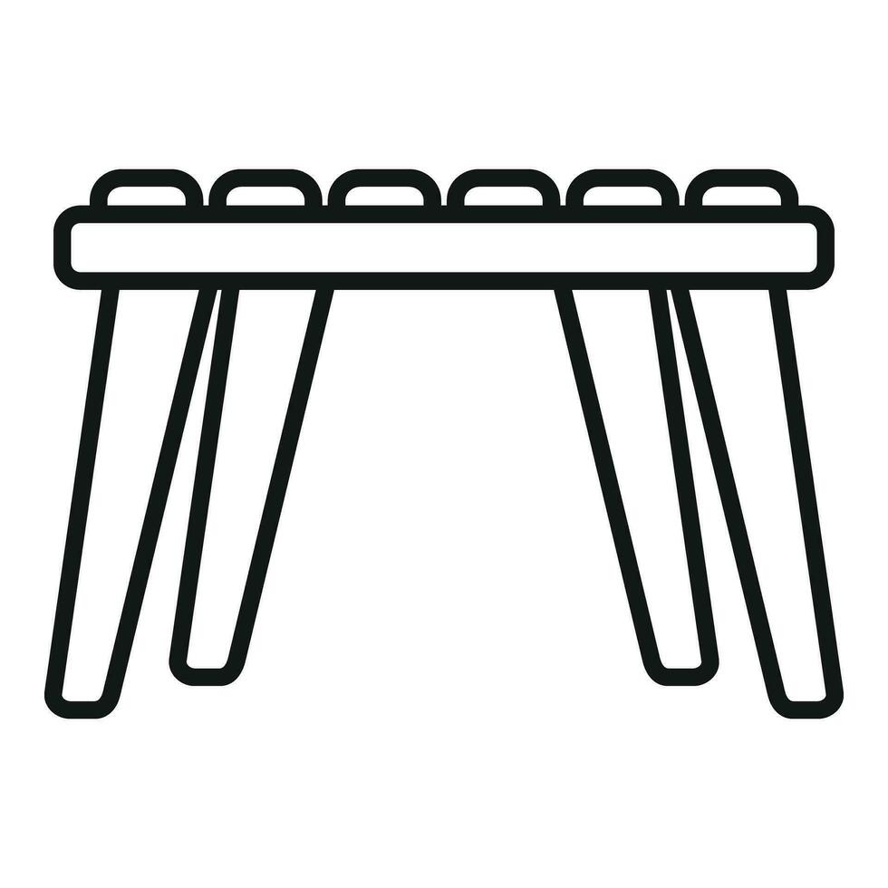 Wooden patio furniture icon outline vector. Space home interior vector