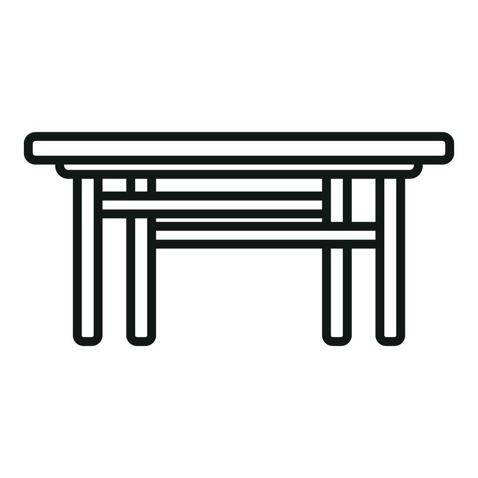 Deck table wooden icon outline vector. Park plan vector