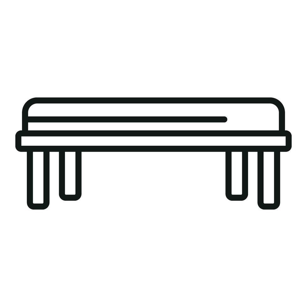 Soft outdoor bench icon outline vector. View top interior vector