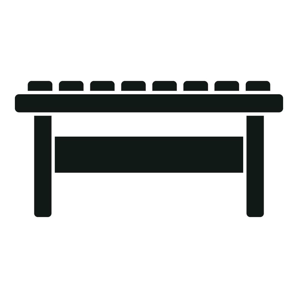Bench furniture icon simple vector. Hammock parasol architect vector