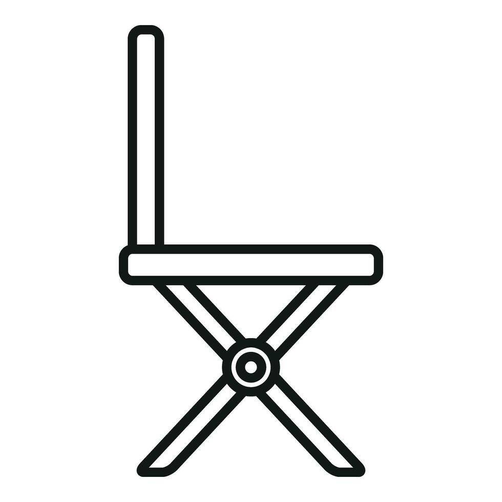 Wooden chair bench icon outline vector. Plan above parasol vector