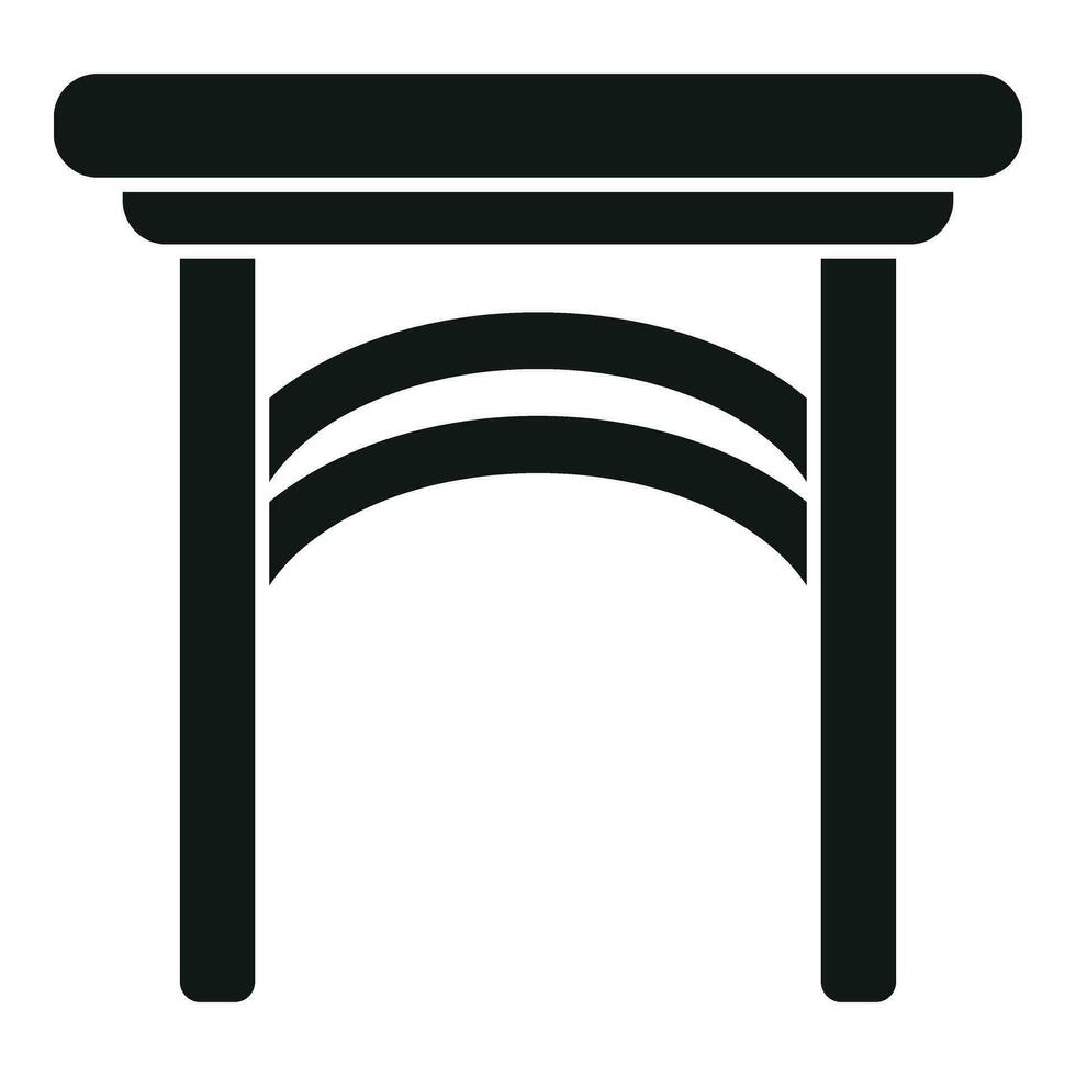 al aire libre mueble icono sencillo vector. de madera mesa vector