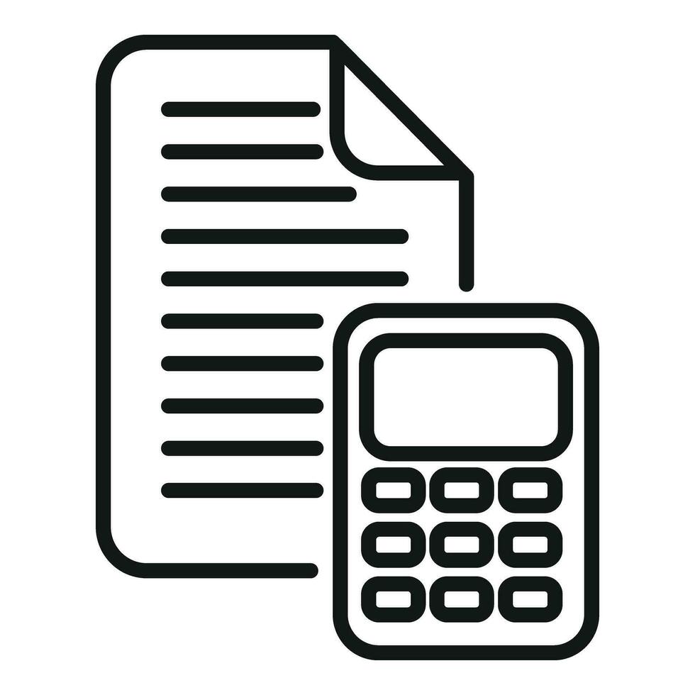 Finance calculator icon outline vector. Budget contract vector