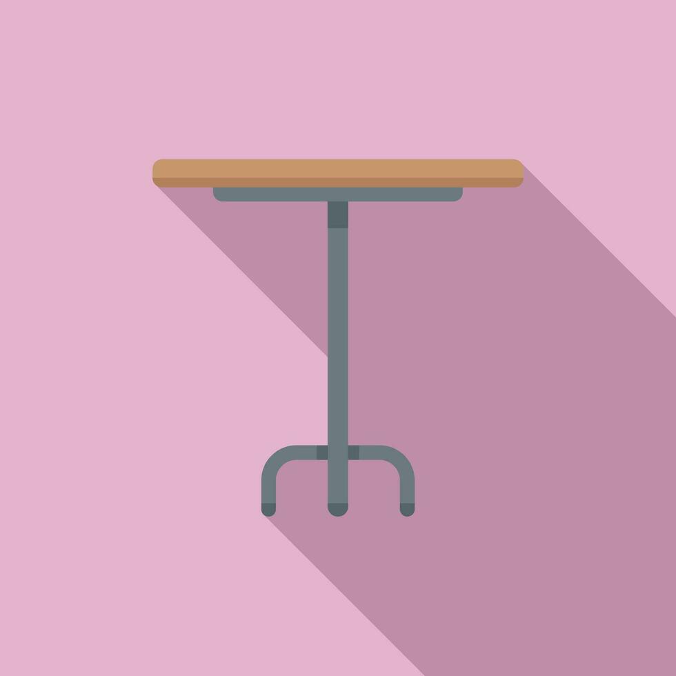 Small outdoor table icon flat vector. Wooden project vector