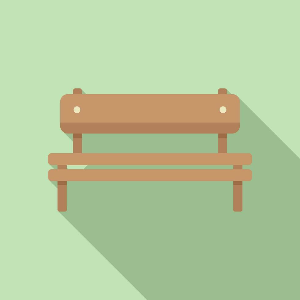 Wooden bench icon flat vector. Park plan space vector