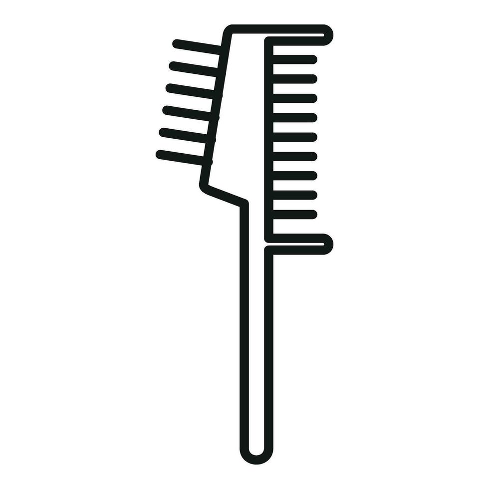 Double comb brush icon outline vector. Beauty salon tool vector