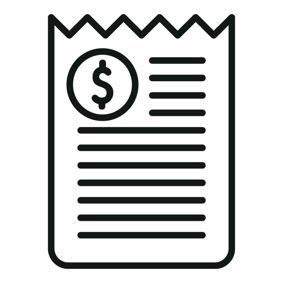 Bill paper icon outline vector. Screen information vector