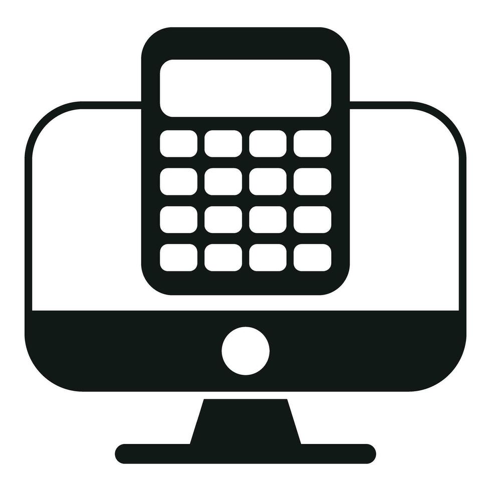 Online computer calculator icon simple vector. Record keeping vector