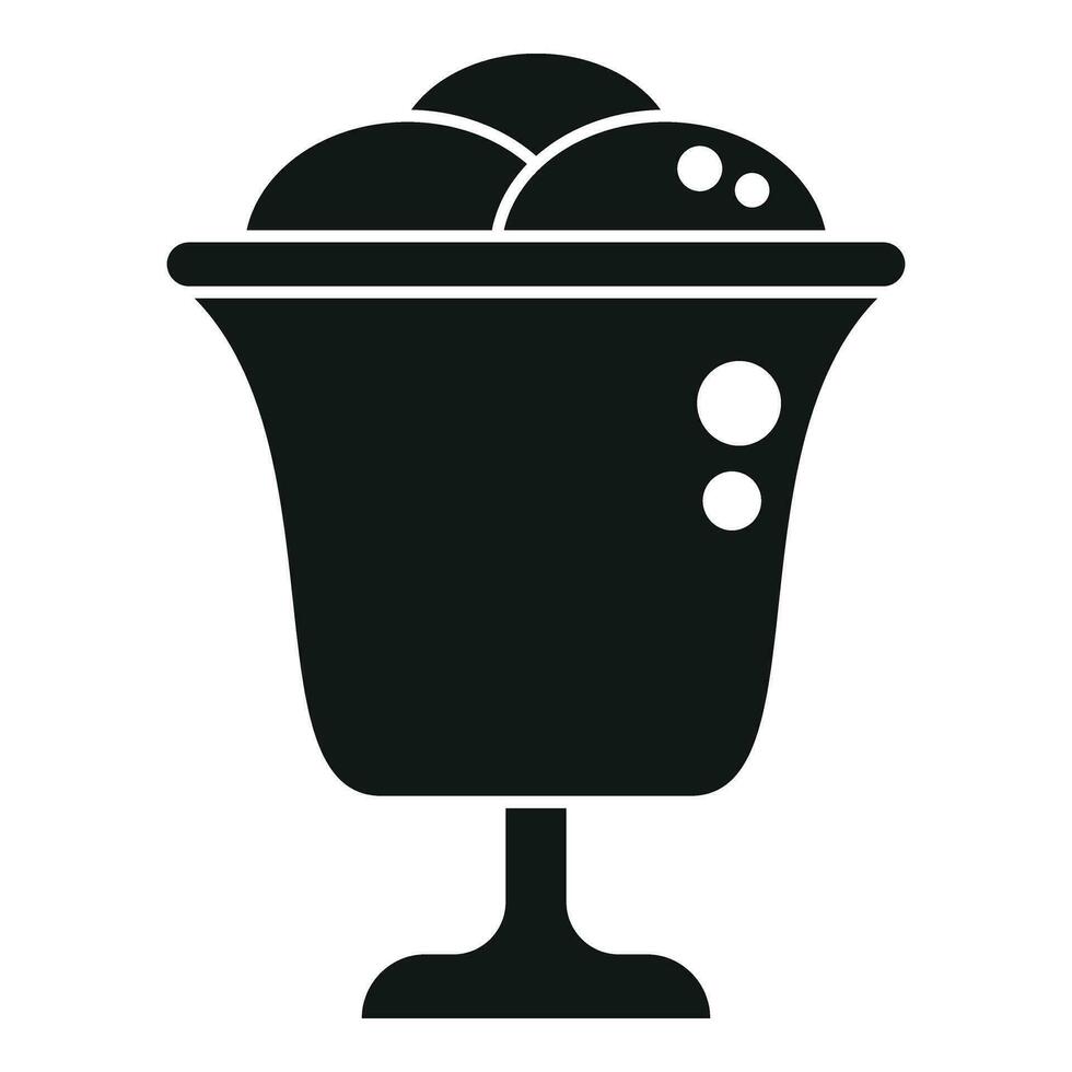 Shake frozen ice cream icon simple vector. Gelato bowl vector