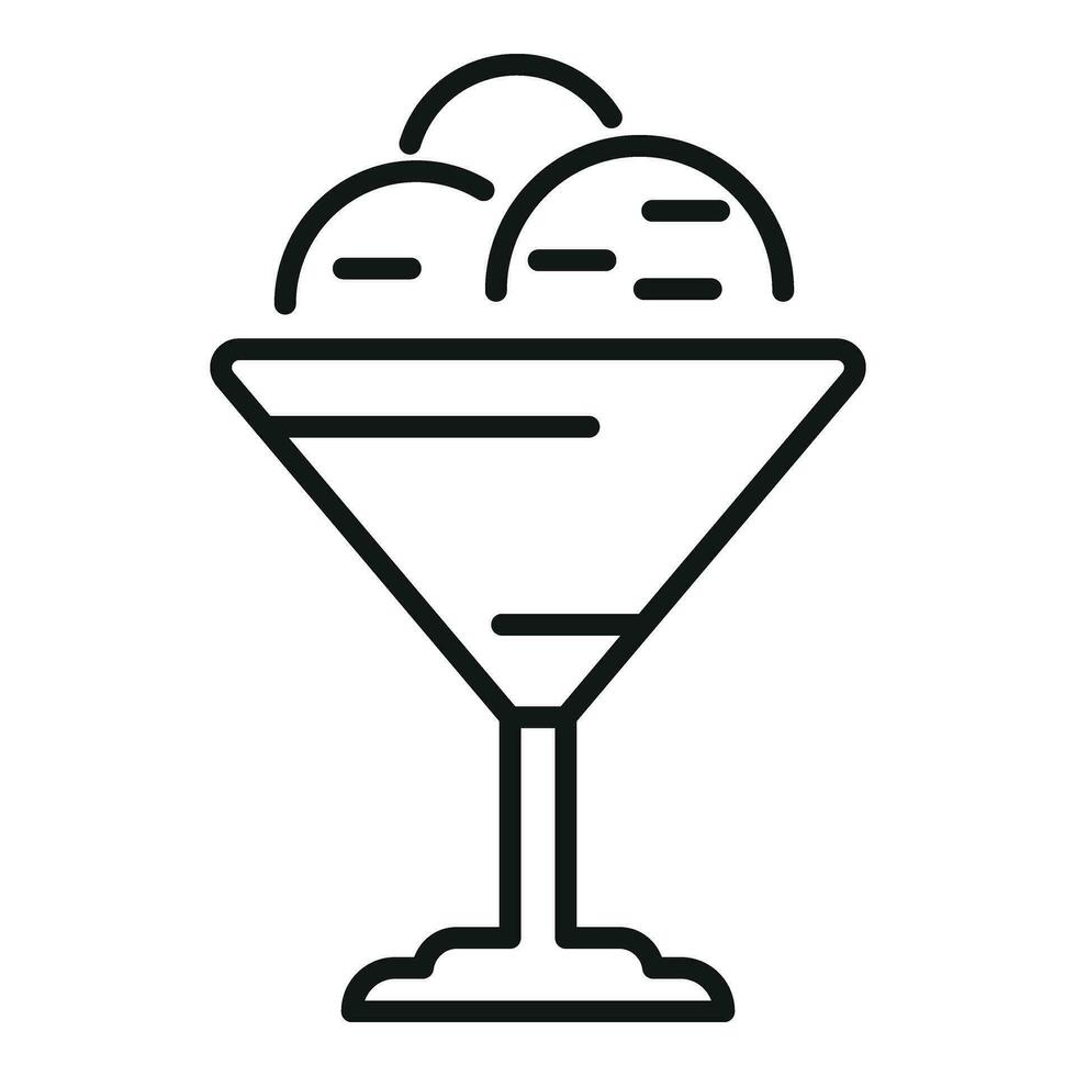 Flavor drink ice cream icon outline vector. Gelato waffle vector