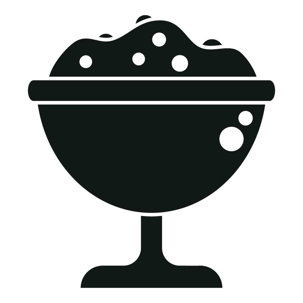 Ice cream with berries icon simple vector. Gelato cup vector
