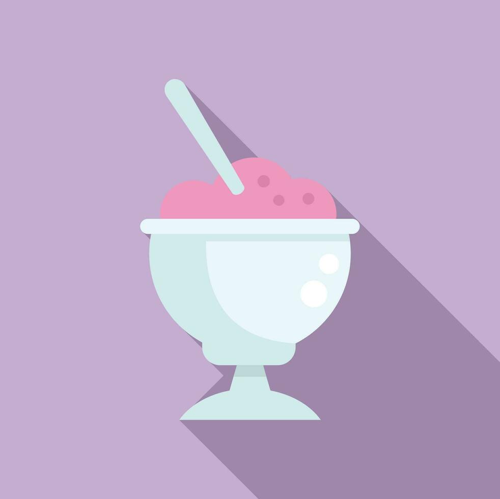 Fruta helado cuenco icono plano vector. chocolate Galleta vector