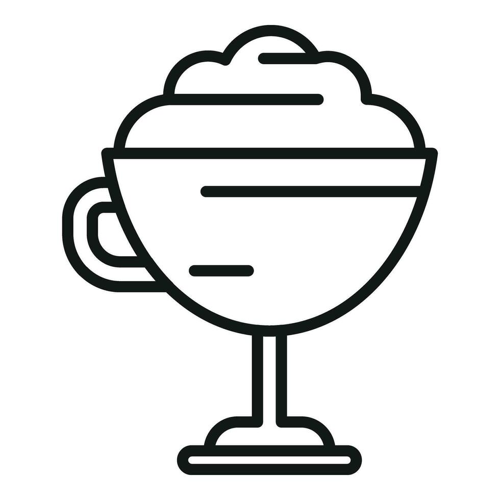 Pink crispy ice cream icon outline vector. Chocolate shake vector