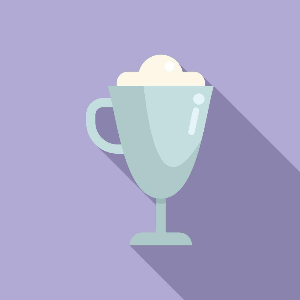 hielo crema taza icono plano vector. helado congelado Leche vector