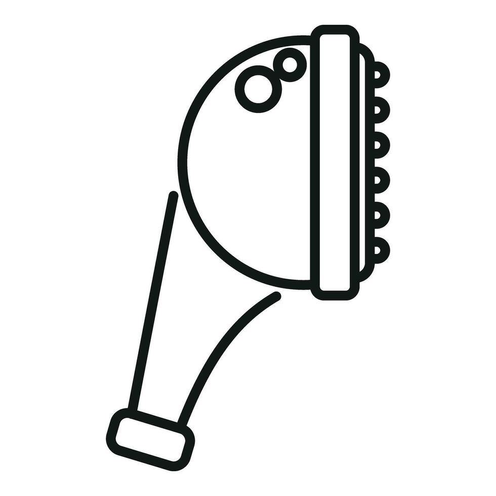 Wide shower head icon outline vector. Tubing spray wet vector