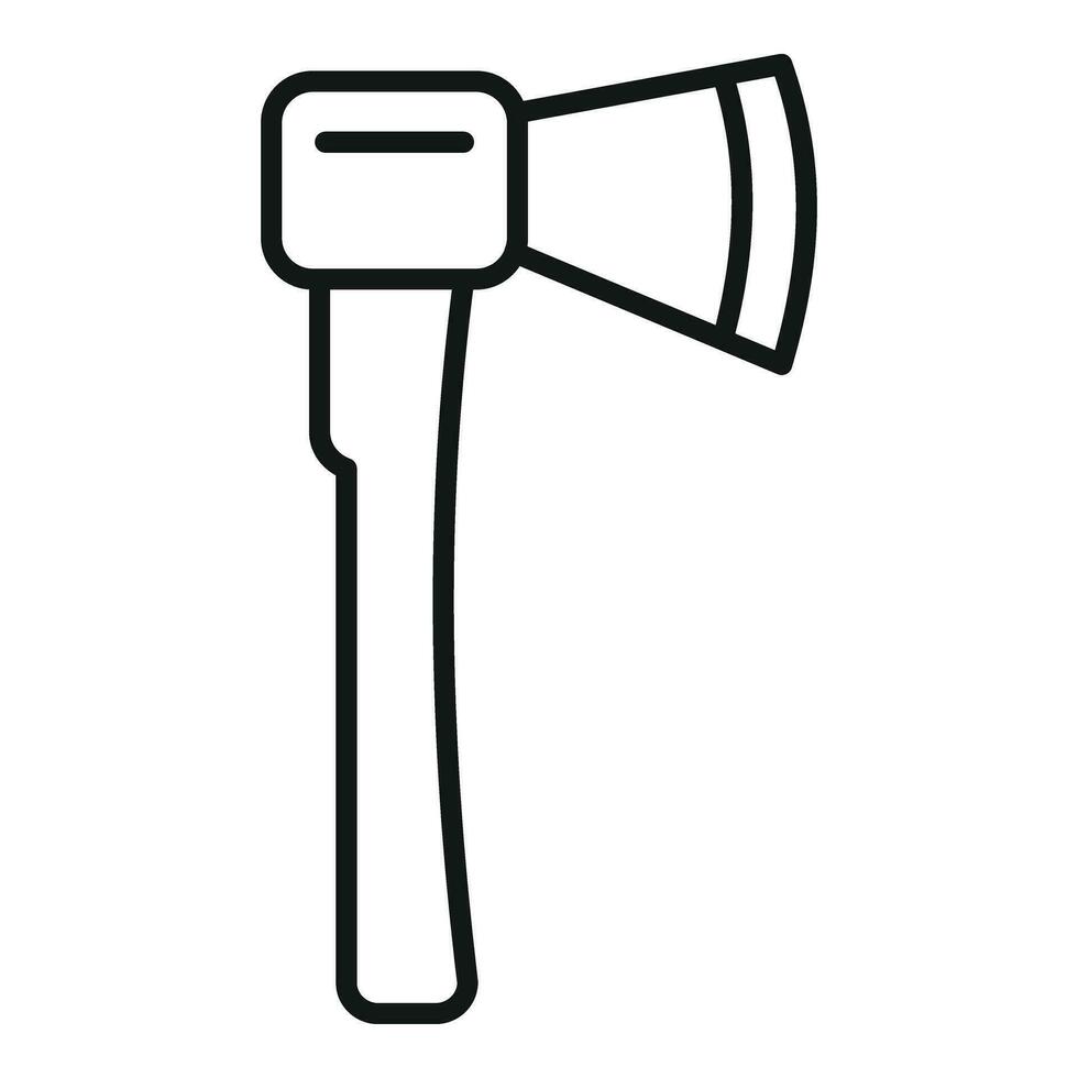 Handle axe icon outline vector. Campsite equipment vector