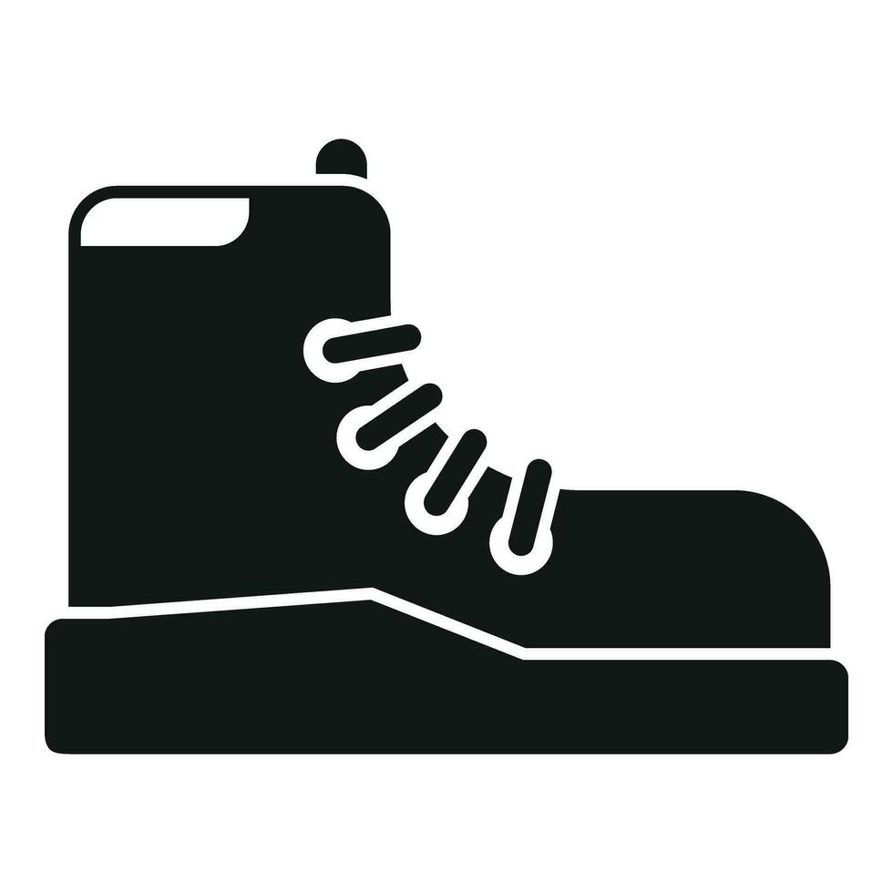 Hiking boot icon simple vector. Campsite vacation vector